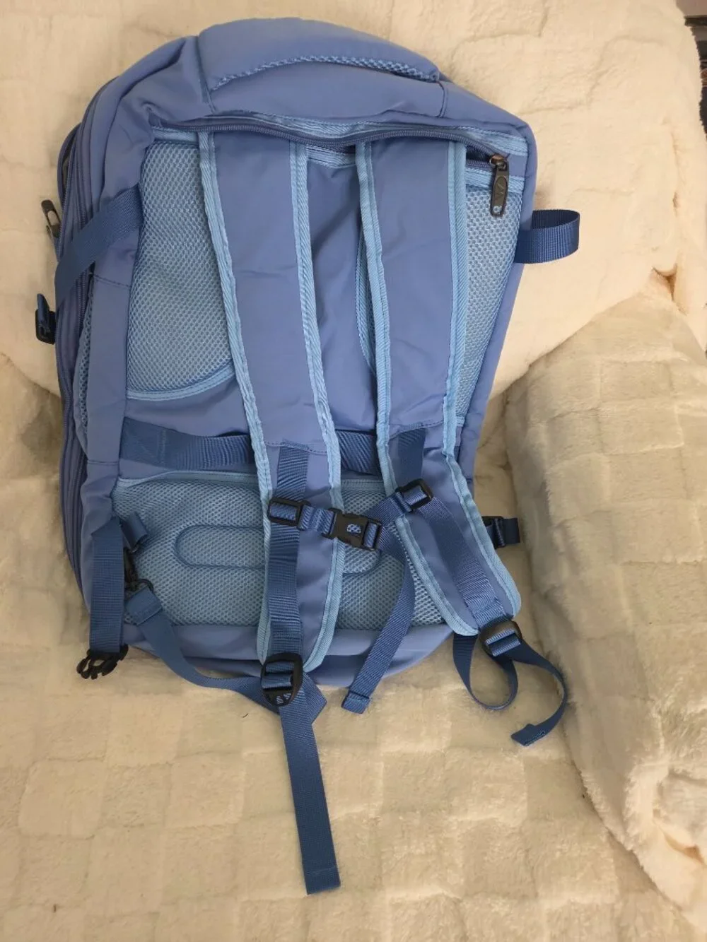 MATEIN Expandable Carry on 45L Backpack for Women, Light Blue, NWT